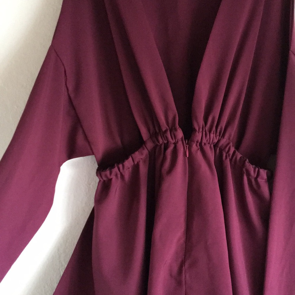 Maroon Ribbon Back Dress - Picture 4 of 6